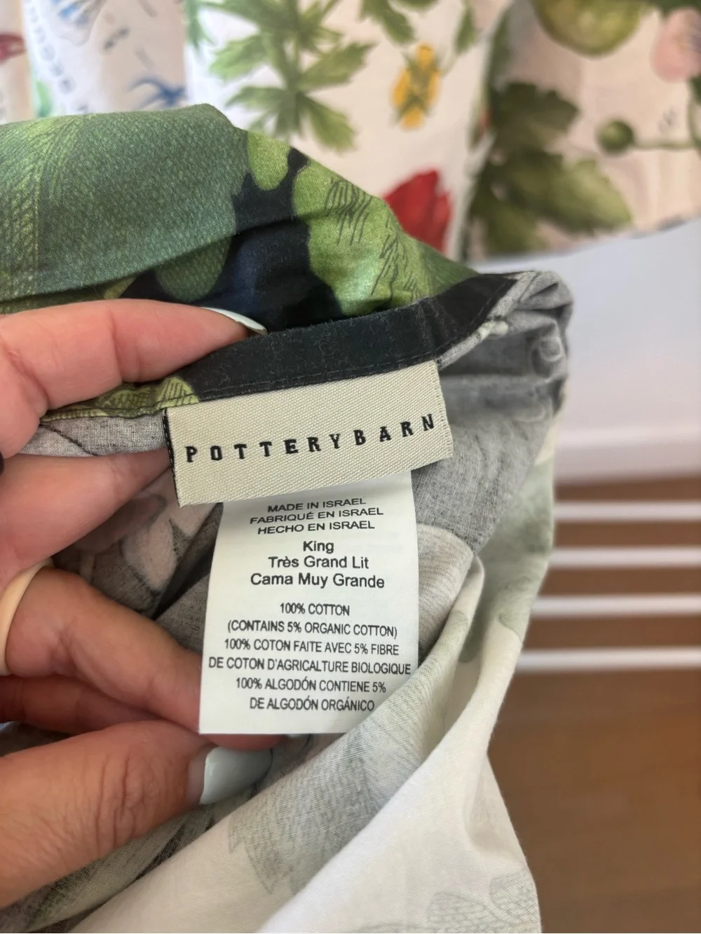 Pottery Barn Poppy Percale Reversible Duvet Cover | 100% cotton | King Size